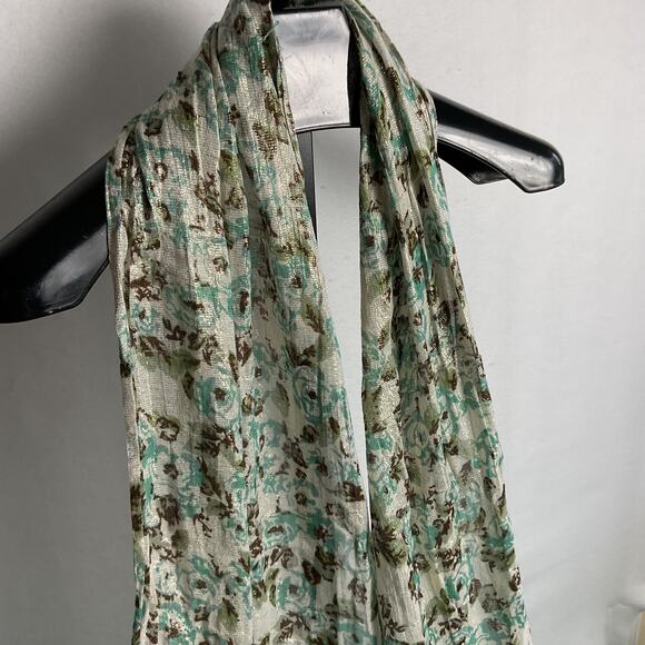 Charming Charlie Womens Tassel Rectangle Multicolor Scarf Floral Print 76 x 15 - Picture 3 of 8